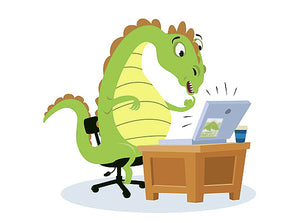 Illustration dinosaure informatique