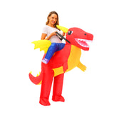 Costume dinosaure gonflable rouge adulte