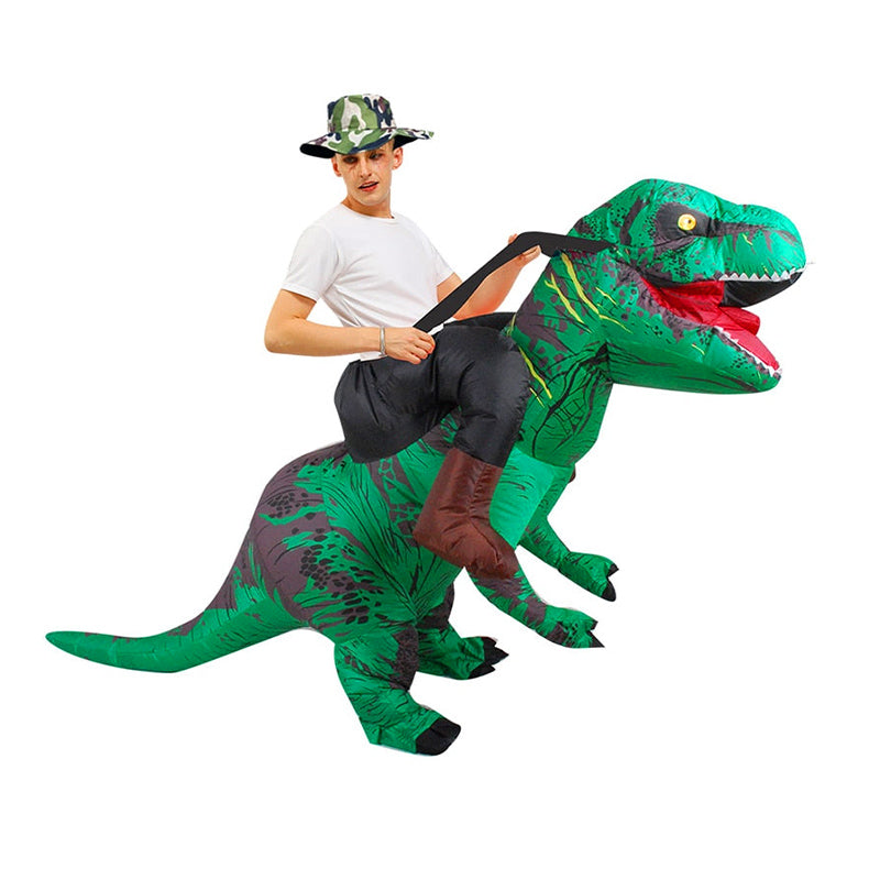 Costume dinosaure gonflable t rex vert