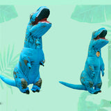 Déguisement gonflable dinosaure bleu