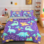 Parure de Lit Dinosaure Violette