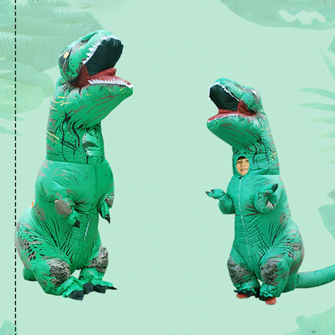 Costume dinosaure gonflable t rex vert